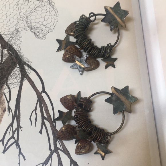 Beautiful hand made natural brass earrings - Picture 4 of 6